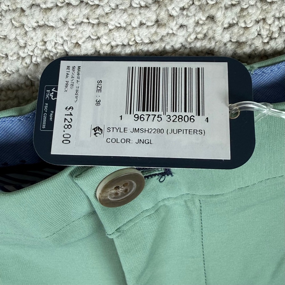 NEW Johnnie-O Mens 38 Green Jupiters 8" Performance Stretch Golf Shorts - Picture 6 of 10